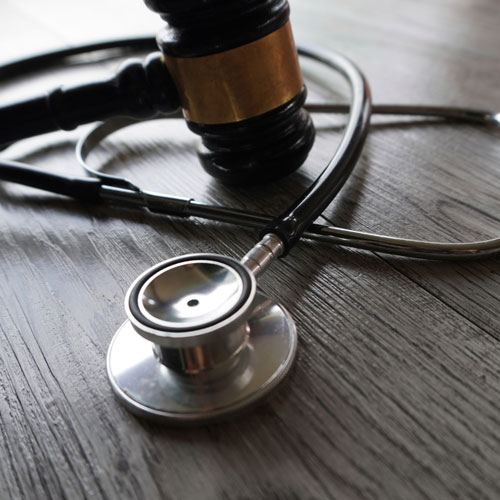 Judge gavel and stethoscope